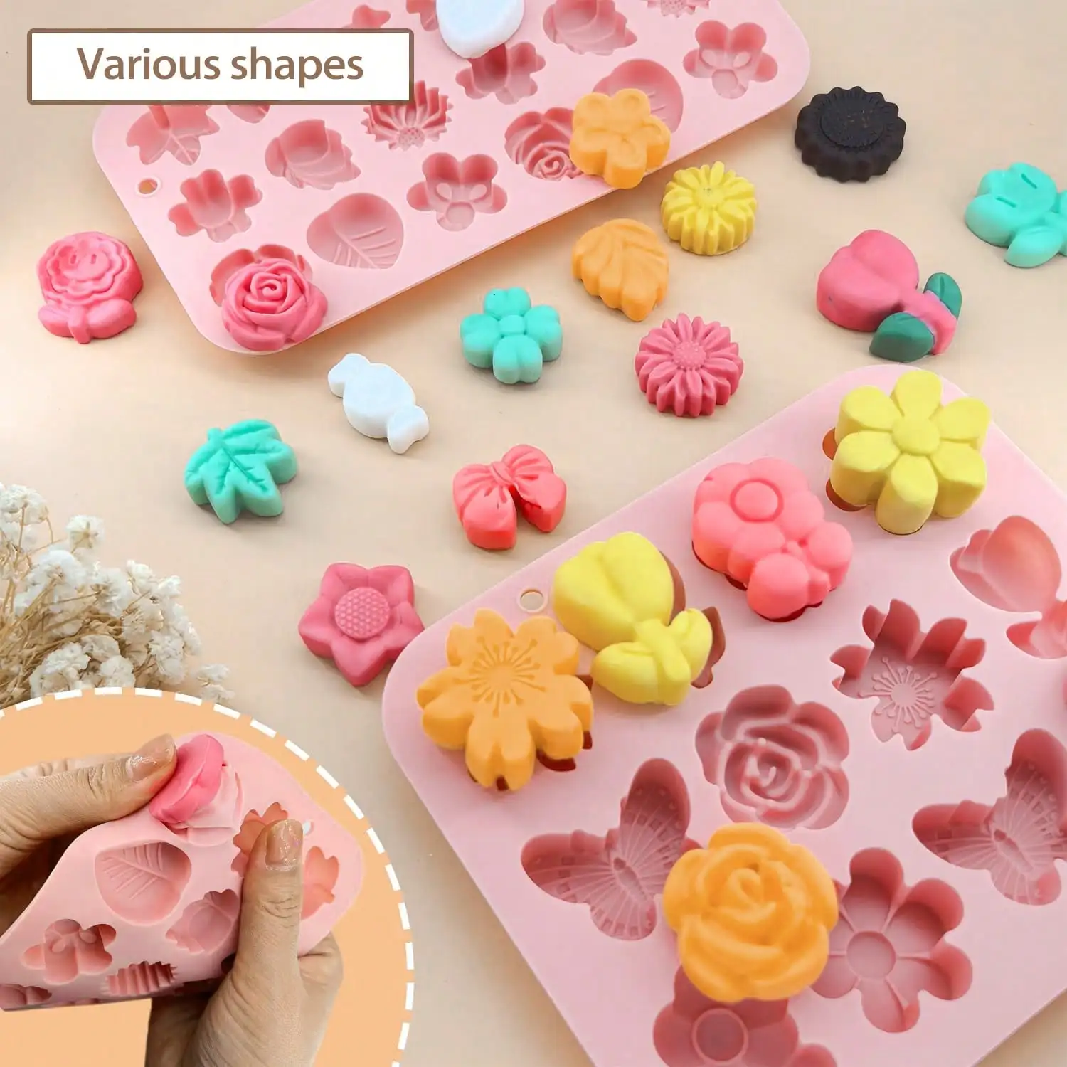 1-2 PCS Flower Theme Chocolate - Gummy Candy ulasan dan harga