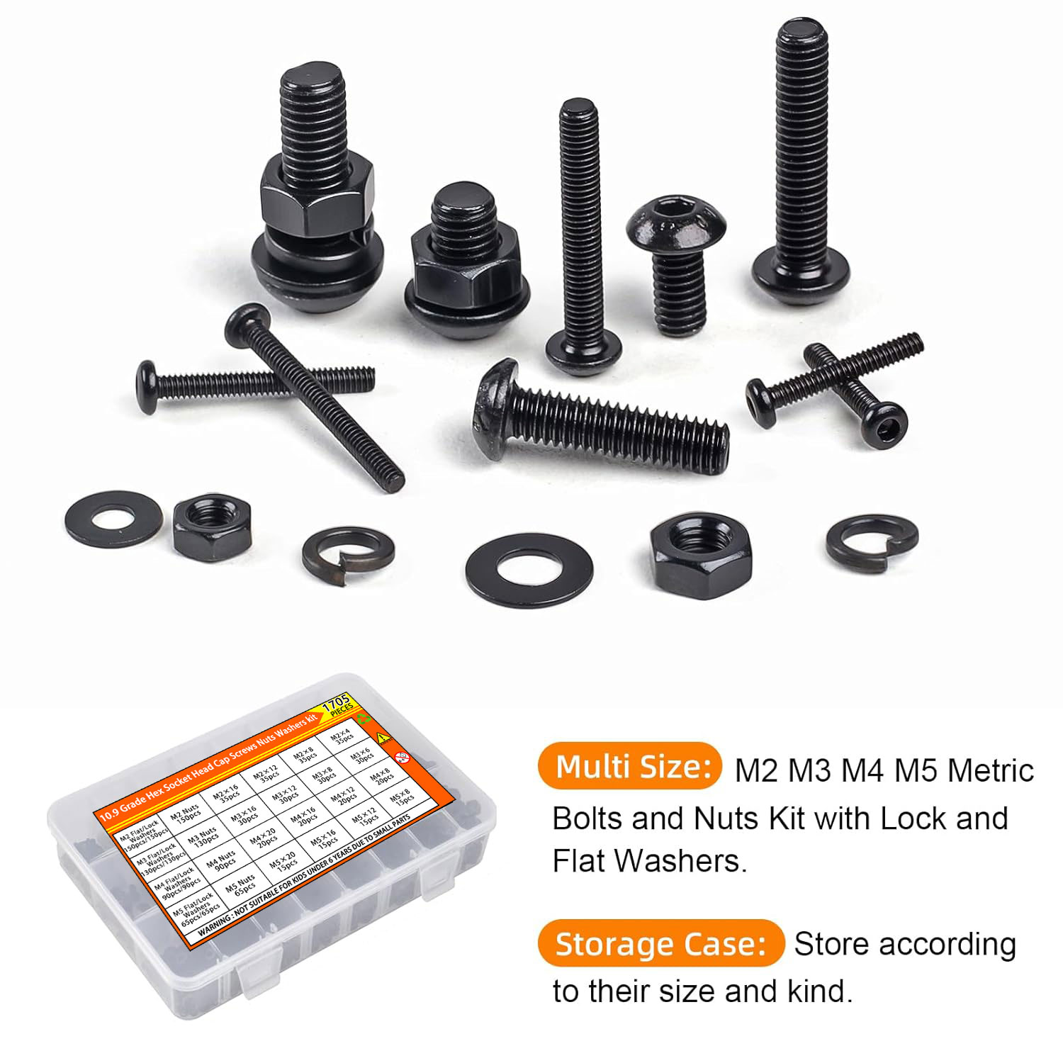1705PCS Hex Button Head Screw  - Nuts Mix ulasan dan harga